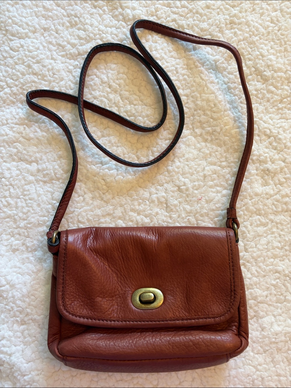 Classic Brown Leather Crossbody Bag by Margot New York